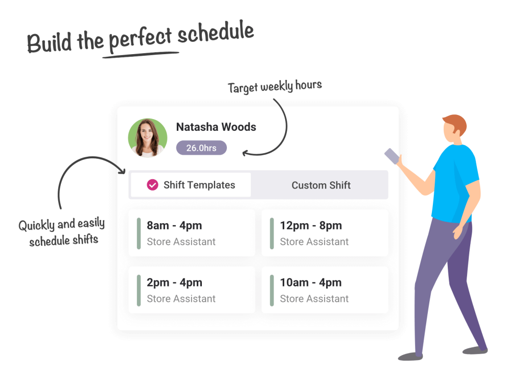 Retail staff rota and schedule management