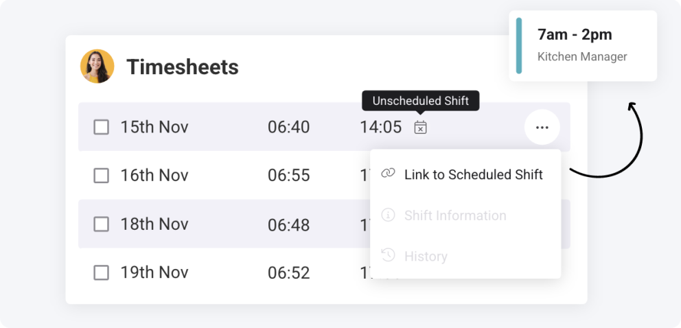 Link Unscheduled Timesheets to Shifts