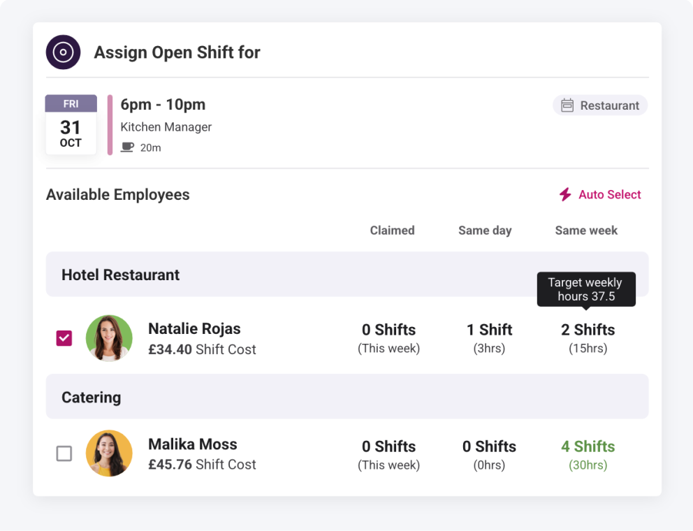Open Shift Approval Adjustments